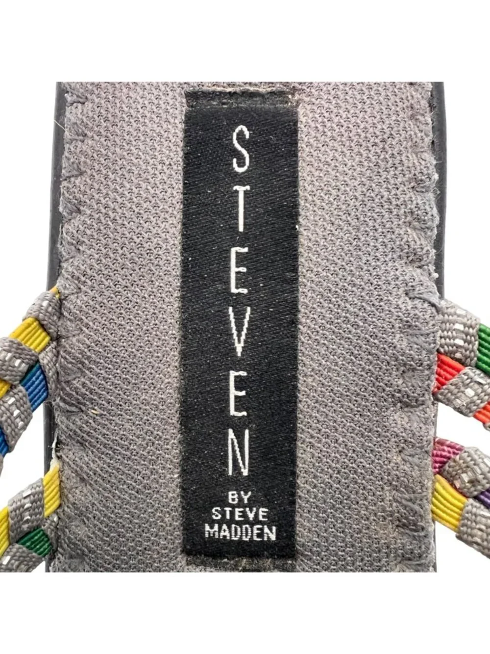 Steven By Steve Madden Bellina Multicolor Woven Open Toe Wedge Sandal Womens 6.5 - Picture 4 of 13